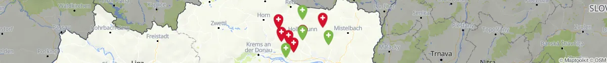 Kartenansicht für Apotheken-Notdienste in der Nähe von Hollabrunn (Hollabrunn, Niederösterreich)